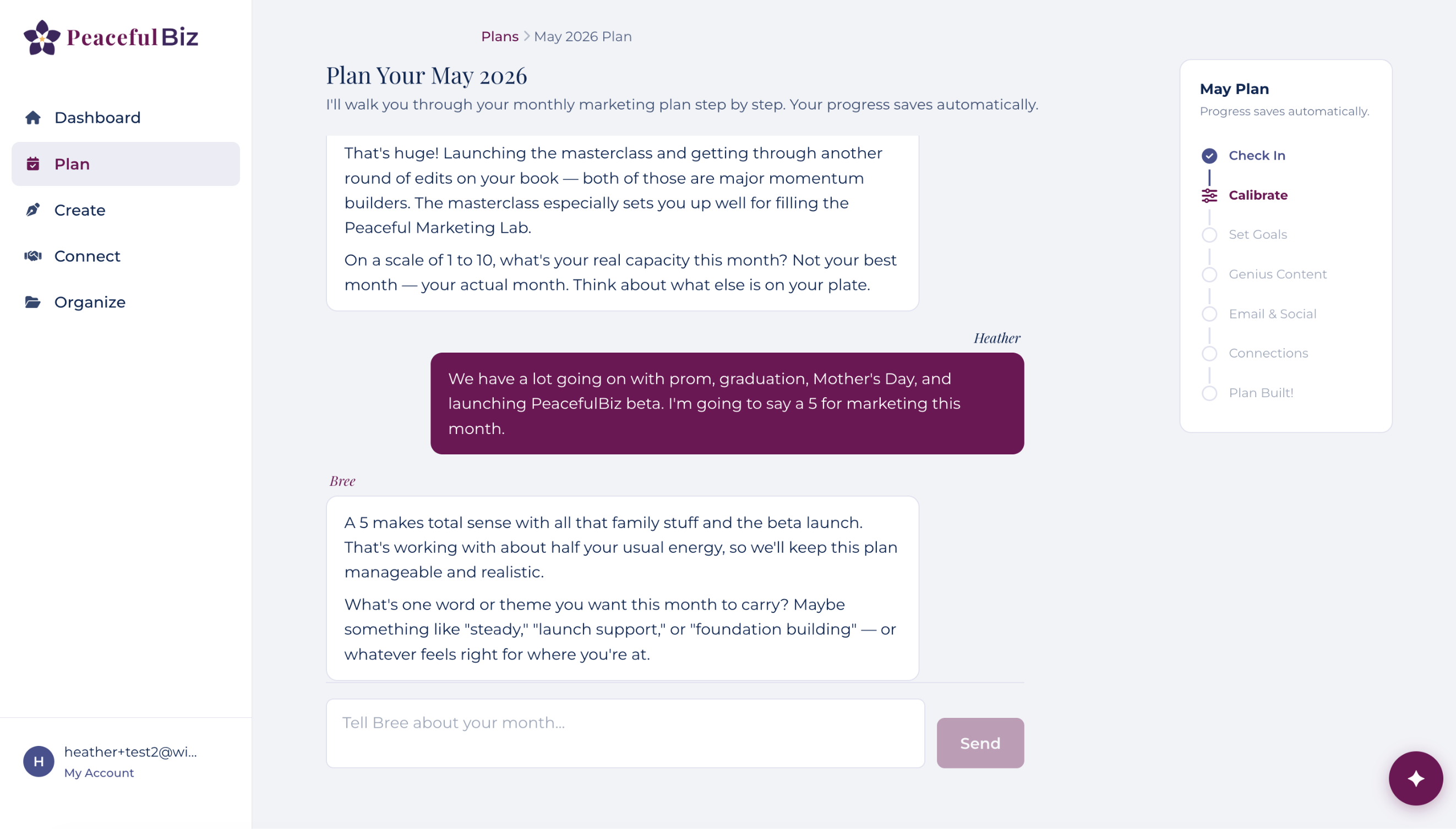 Monthly planning session with Bree